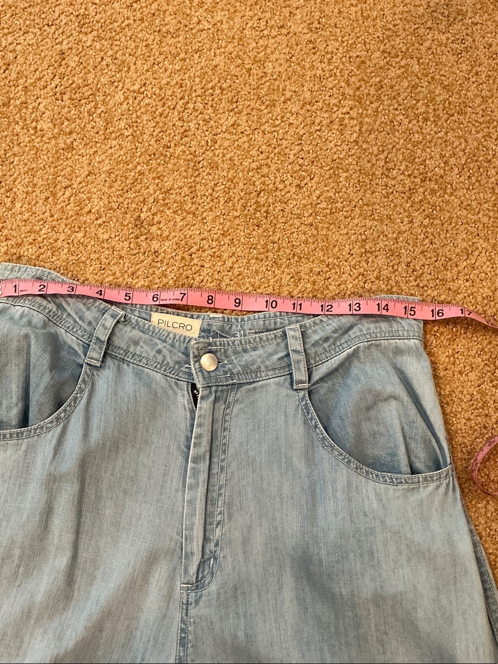 Pilcro Light Blue Wide-Leg Ruffle-Hem Jeans - Picture 5 of 6
